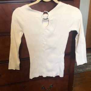 Cute ring detail ivory sweater. Belldini size M